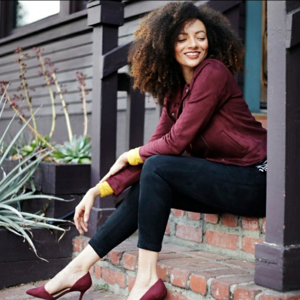 Old Navy velvet maroon pumps